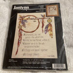 Vintage 1999 Janlynn Counted Cross Stitch Kit Web Of Life #13-224 New In Package